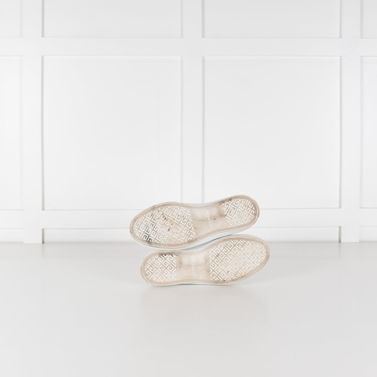 Givenchy White Beige City Sport Leather Trainers