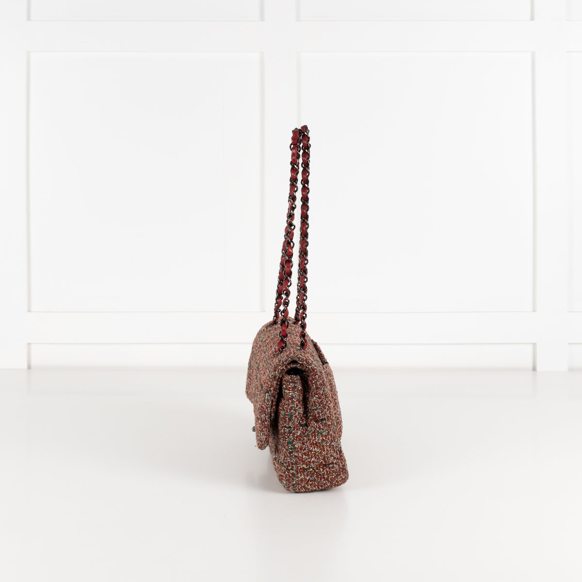 Chanel Red Tweed Medium Double Flap Bag