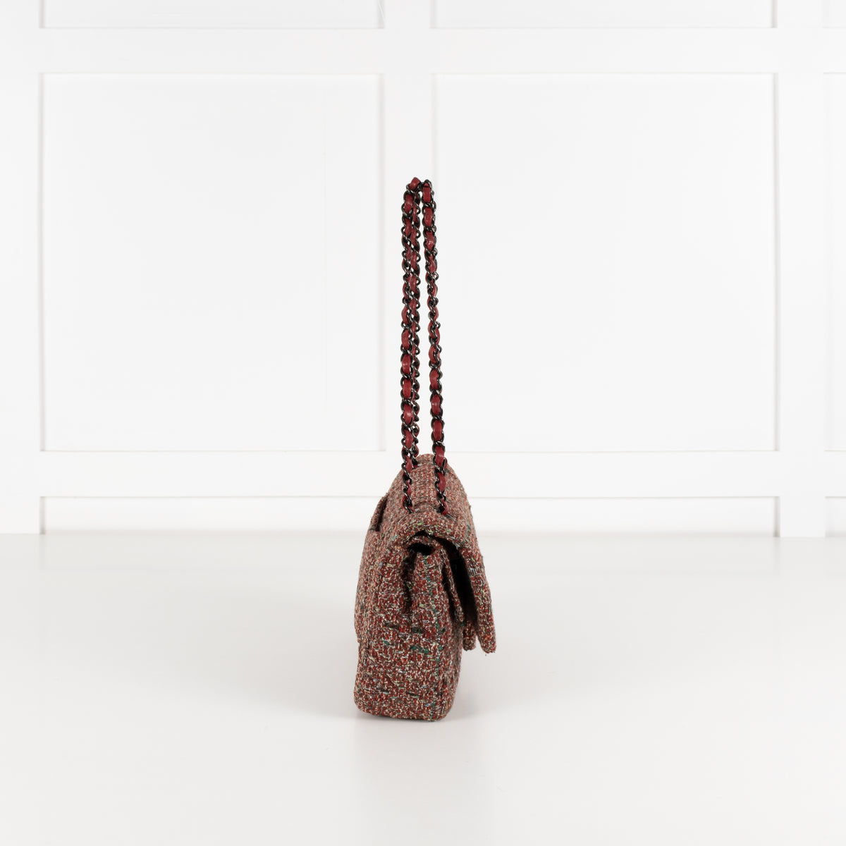 Chanel Red Tweed Medium Double Flap Bag