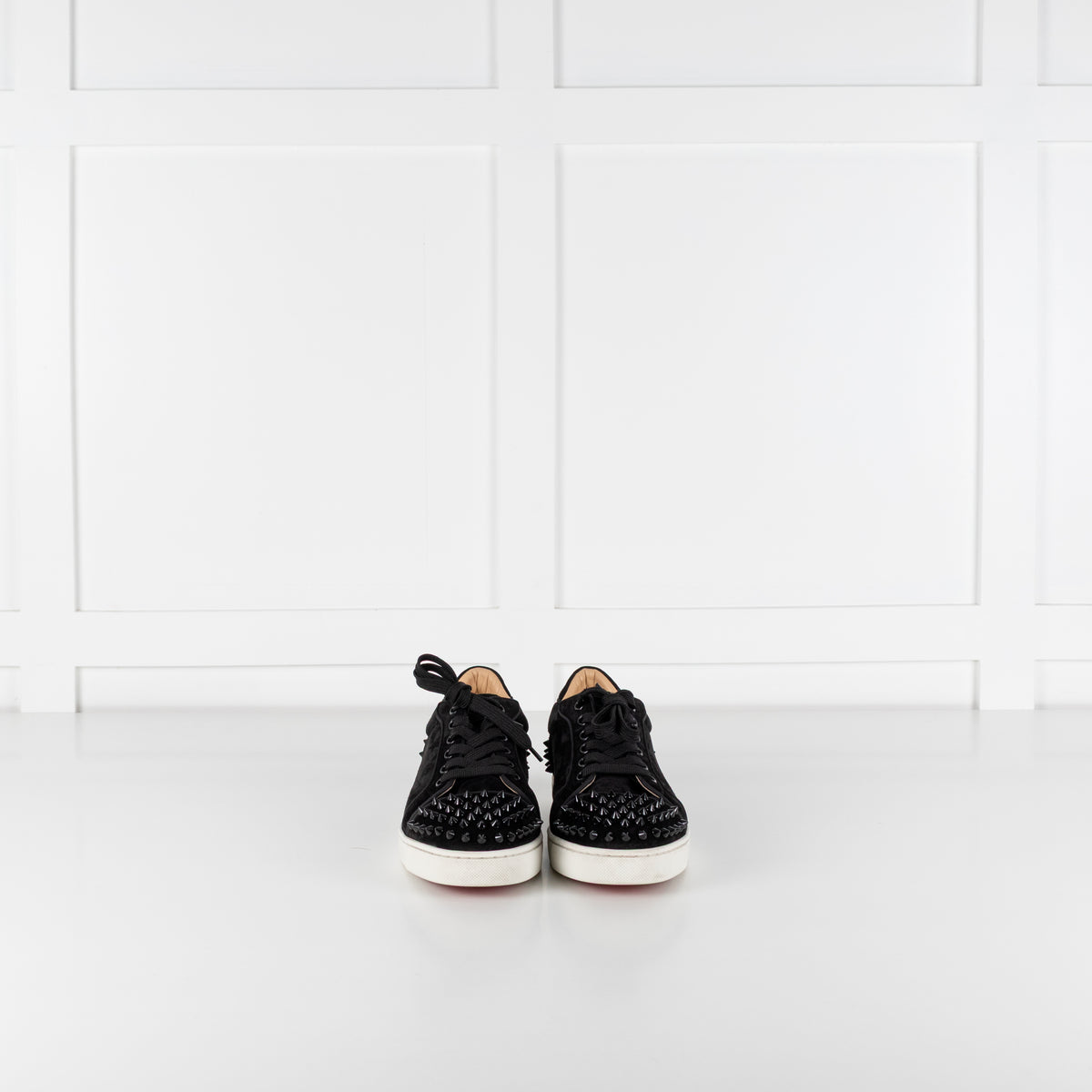 Louboutin Vieira 2 Black Suede Studded Sneaker