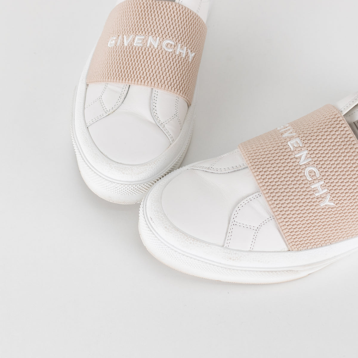 Givenchy White Beige City Sport Leather Trainers