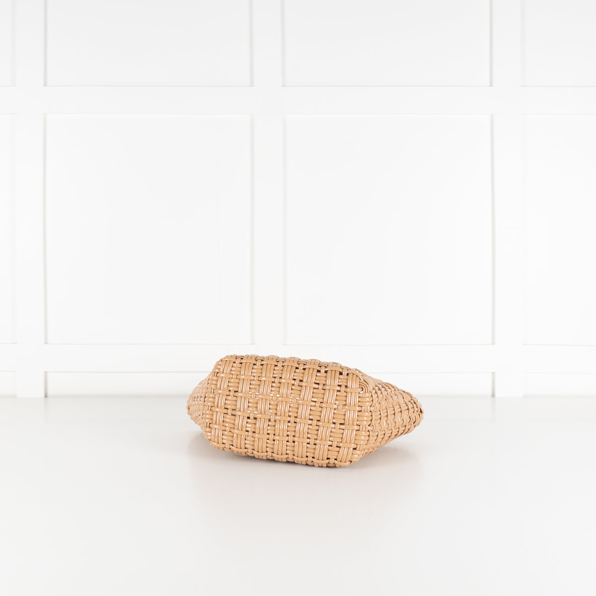 Balenciaga Tan Woven Gloss XS Bistro Bag