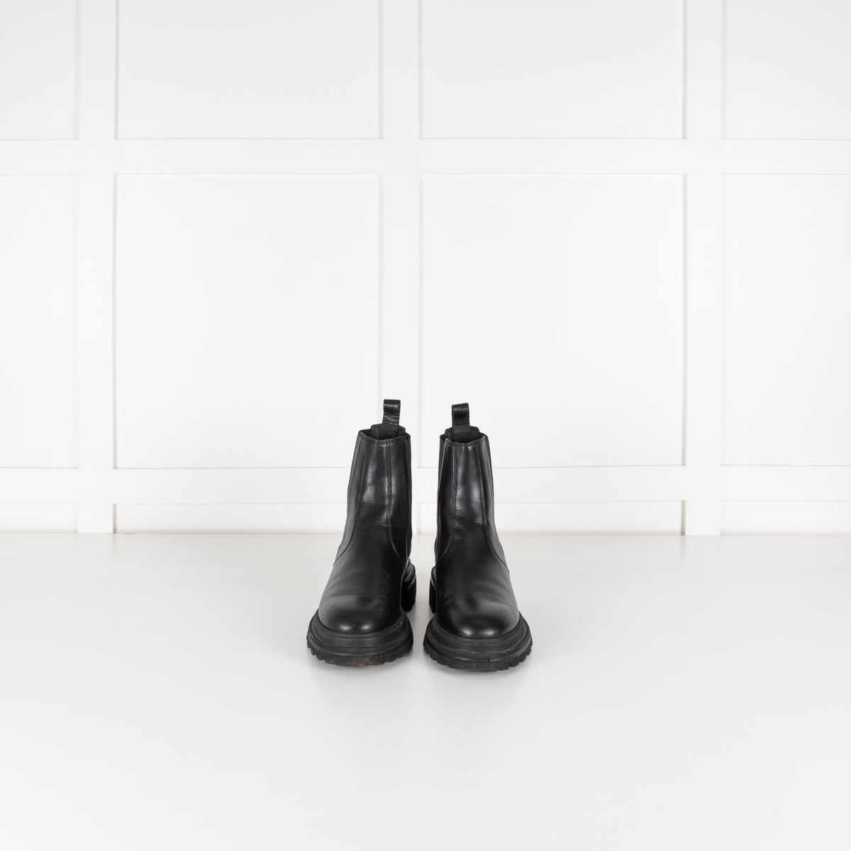 Hogan Black Leather Track Chelsea Boot