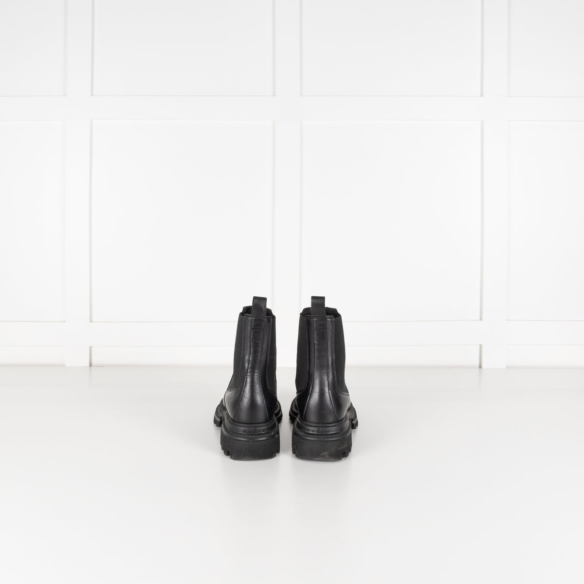 Hogan Black Leather Track Chelsea Boot