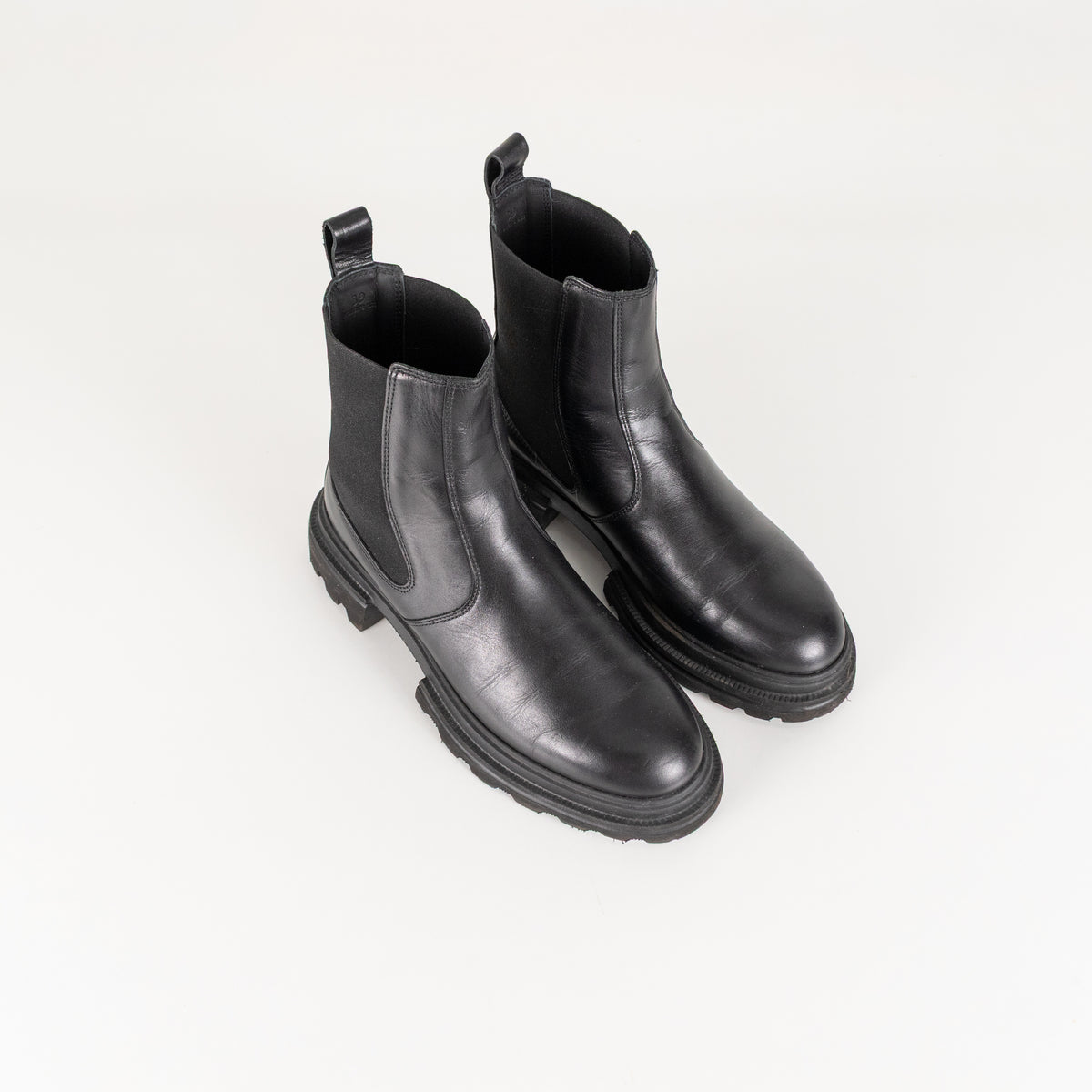 Hogan Black Leather Track Chelsea Boot