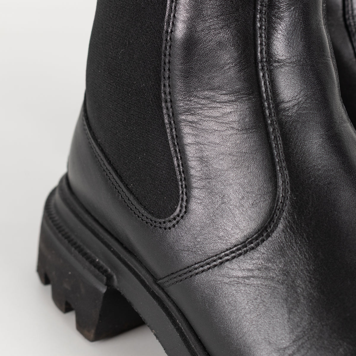 Hogan Black Leather Track Chelsea Boot