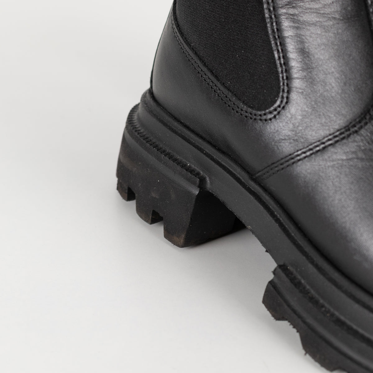 Hogan Black Leather Track Chelsea Boot