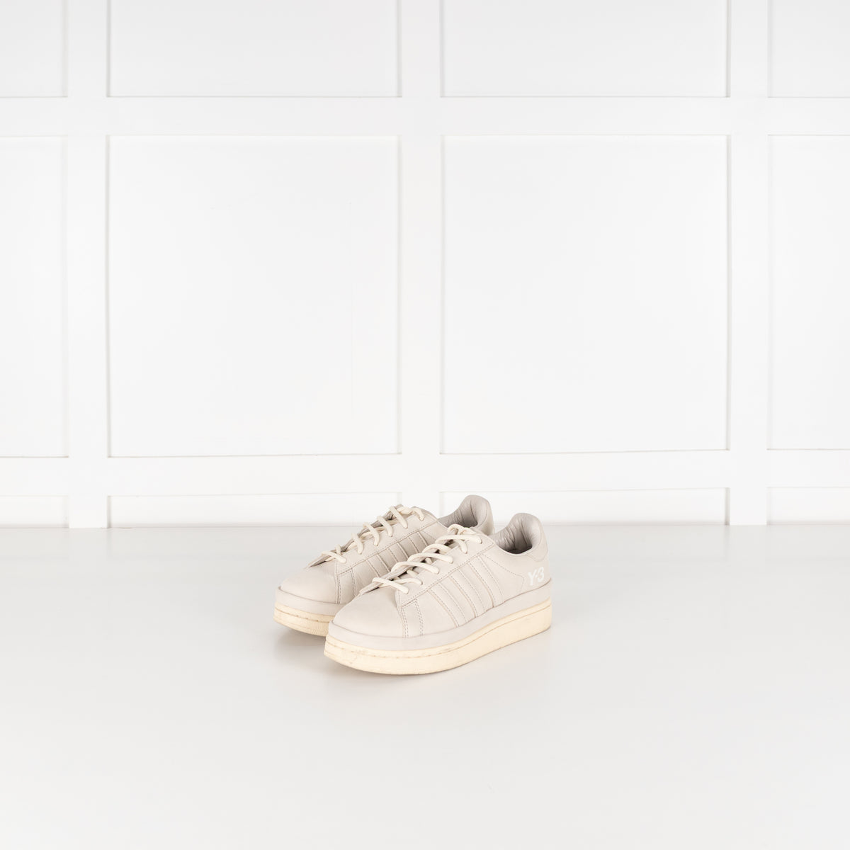Adidas Y-3 Cream Hicho Suede Platform Trainers