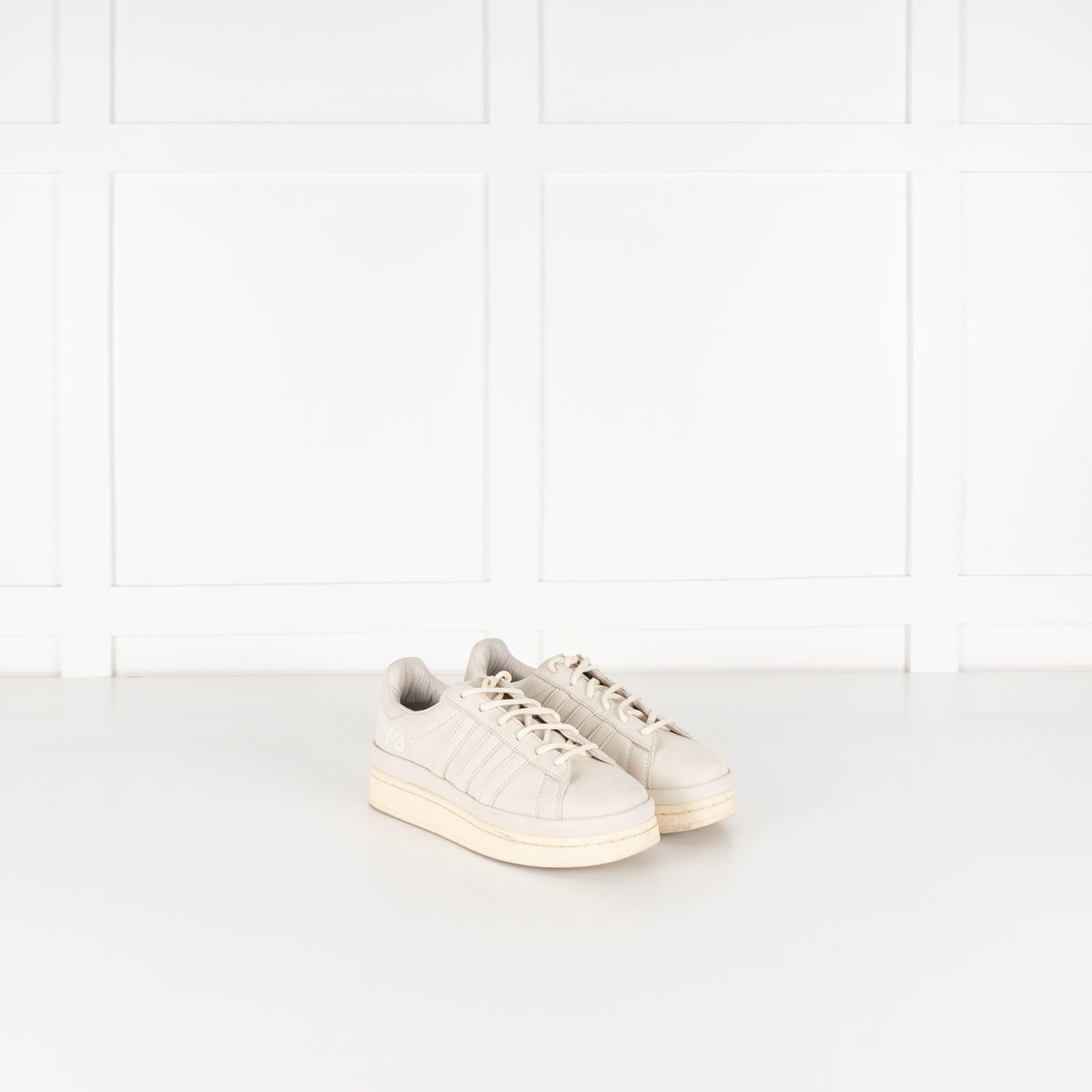 Adidas Y-3 Cream Hicho Suede Platform Trainers
