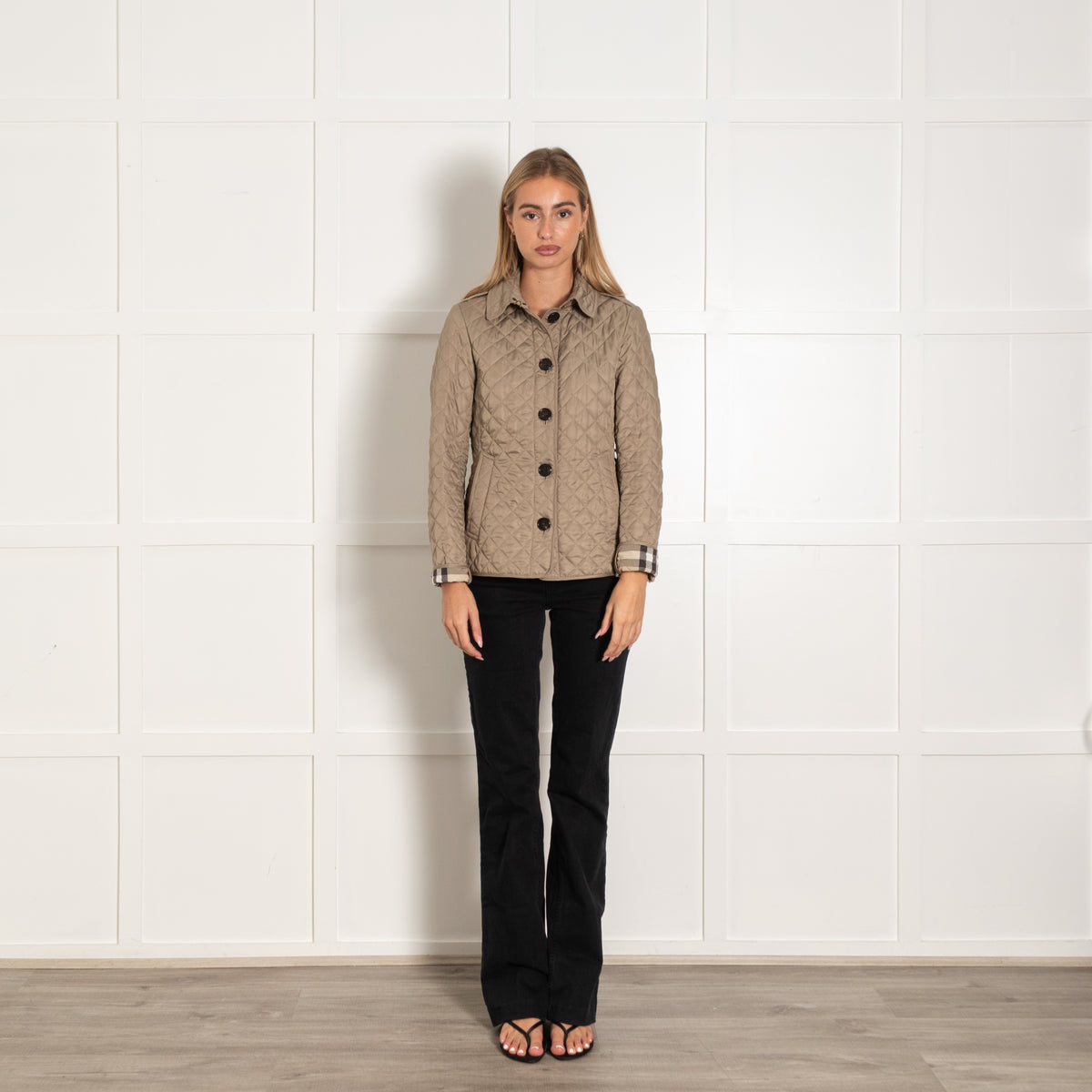 Burberry Brit Grey Short Quilted Utility Coat