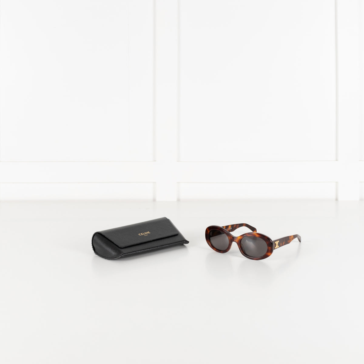 Celine Triomphe Tortoiseshell Acetate Sunglasses
