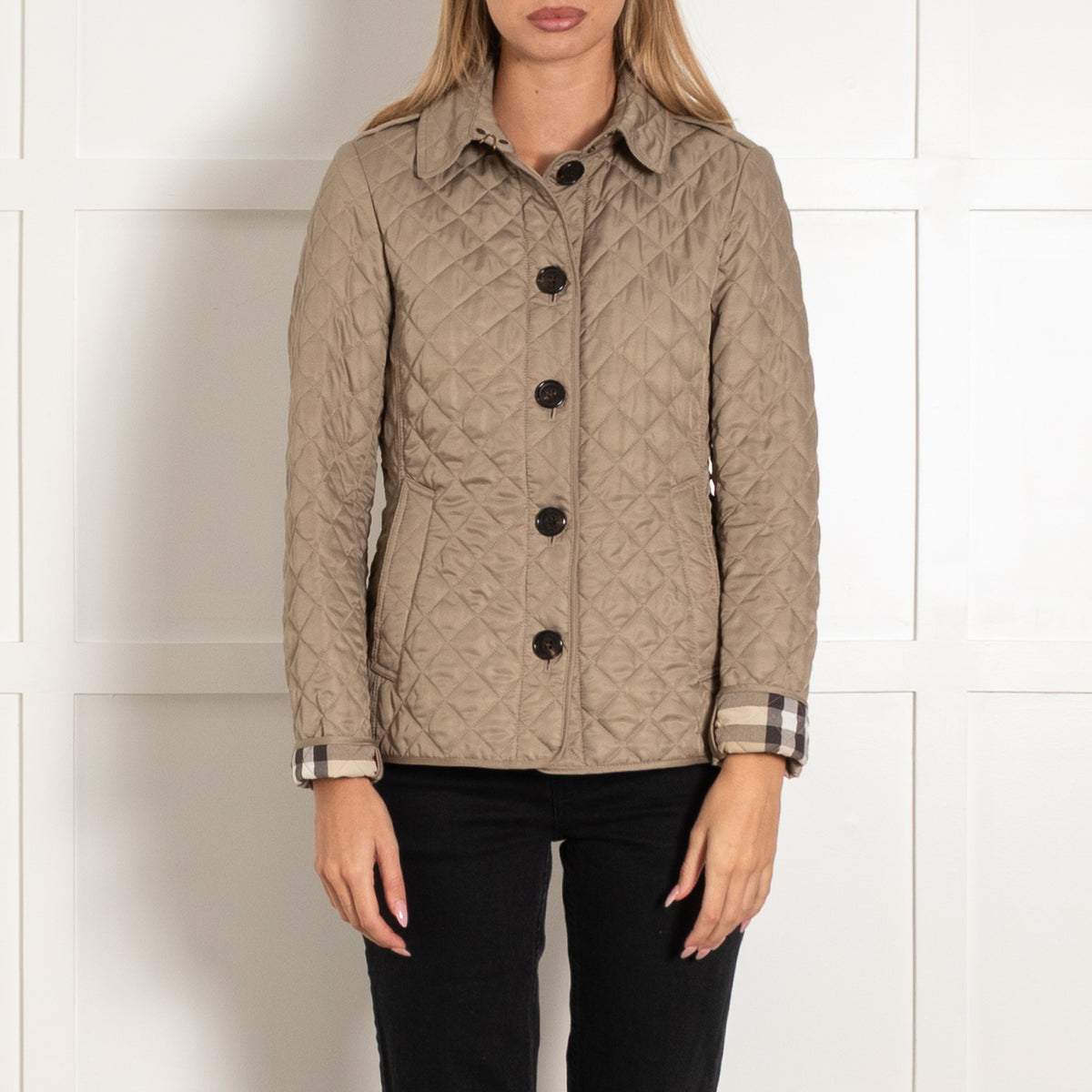 Burberry Brit Grey Short Quilted Utility Coat