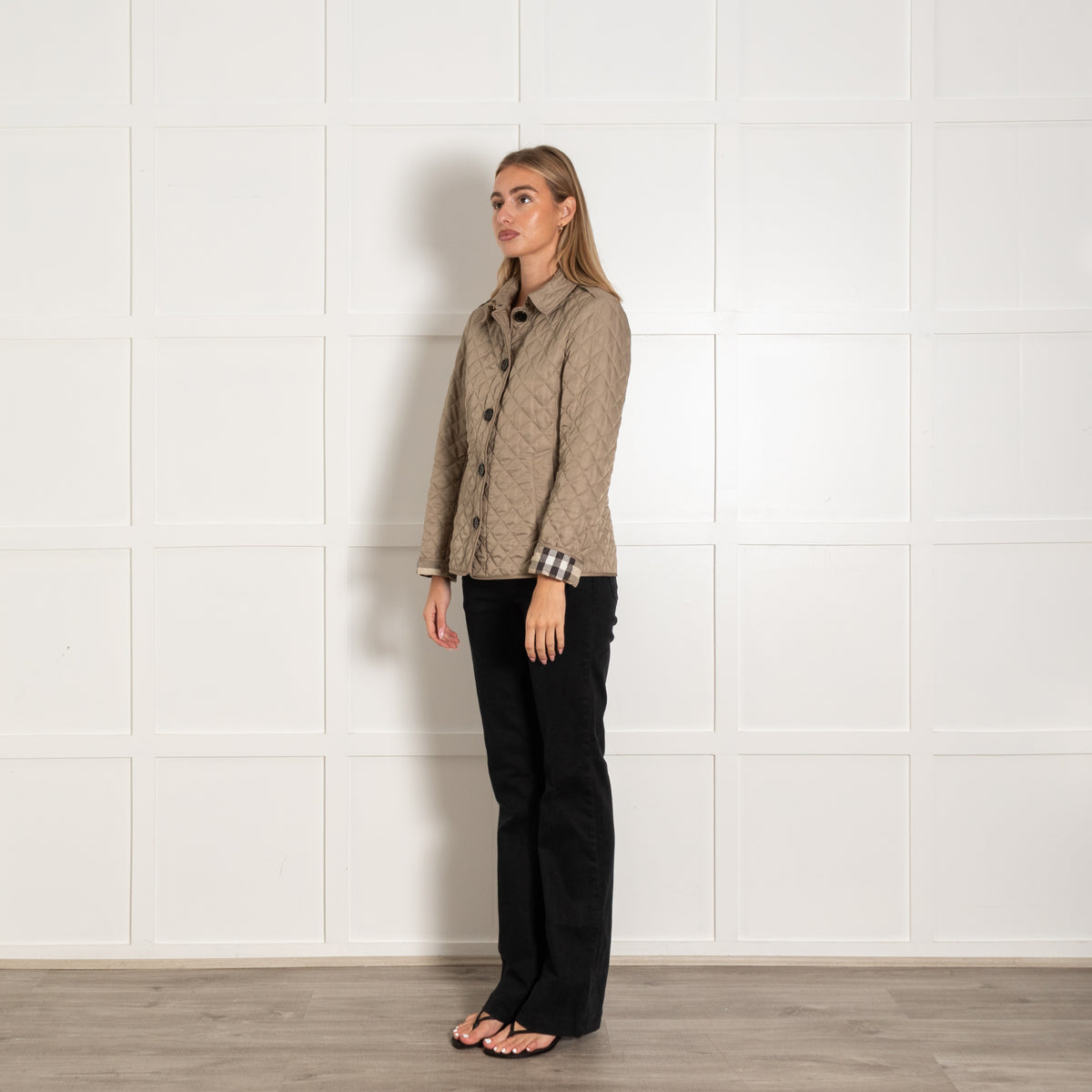 Burberry Brit Grey Short Quilted Utility Coat