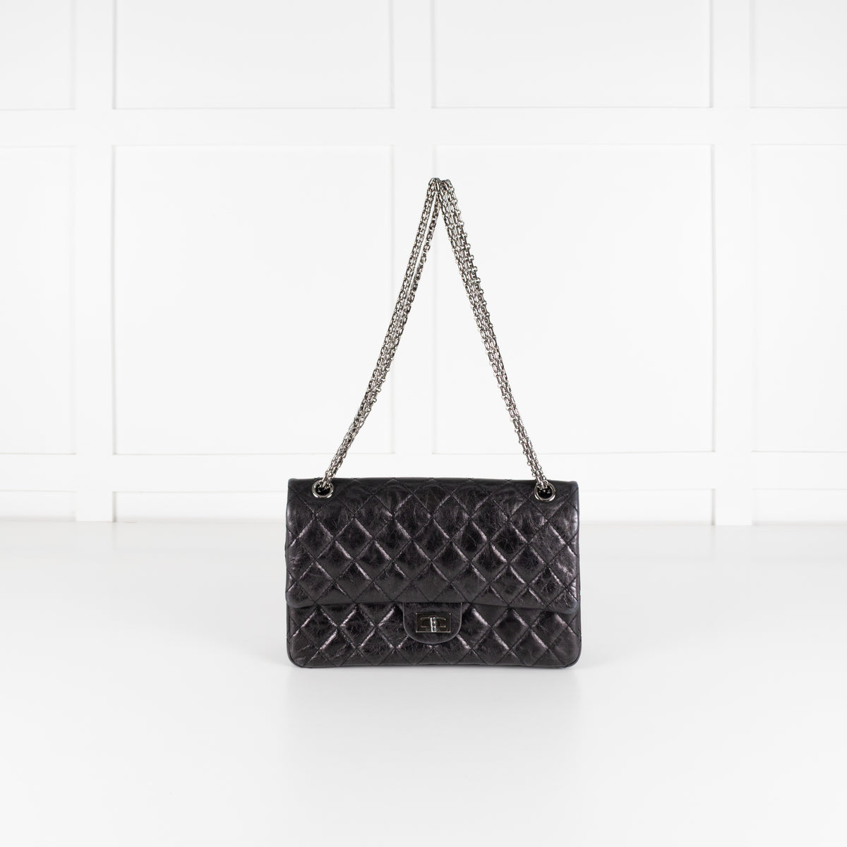 Chanel Black Quilted Leather Double Flap Large Size Shoulder Bag