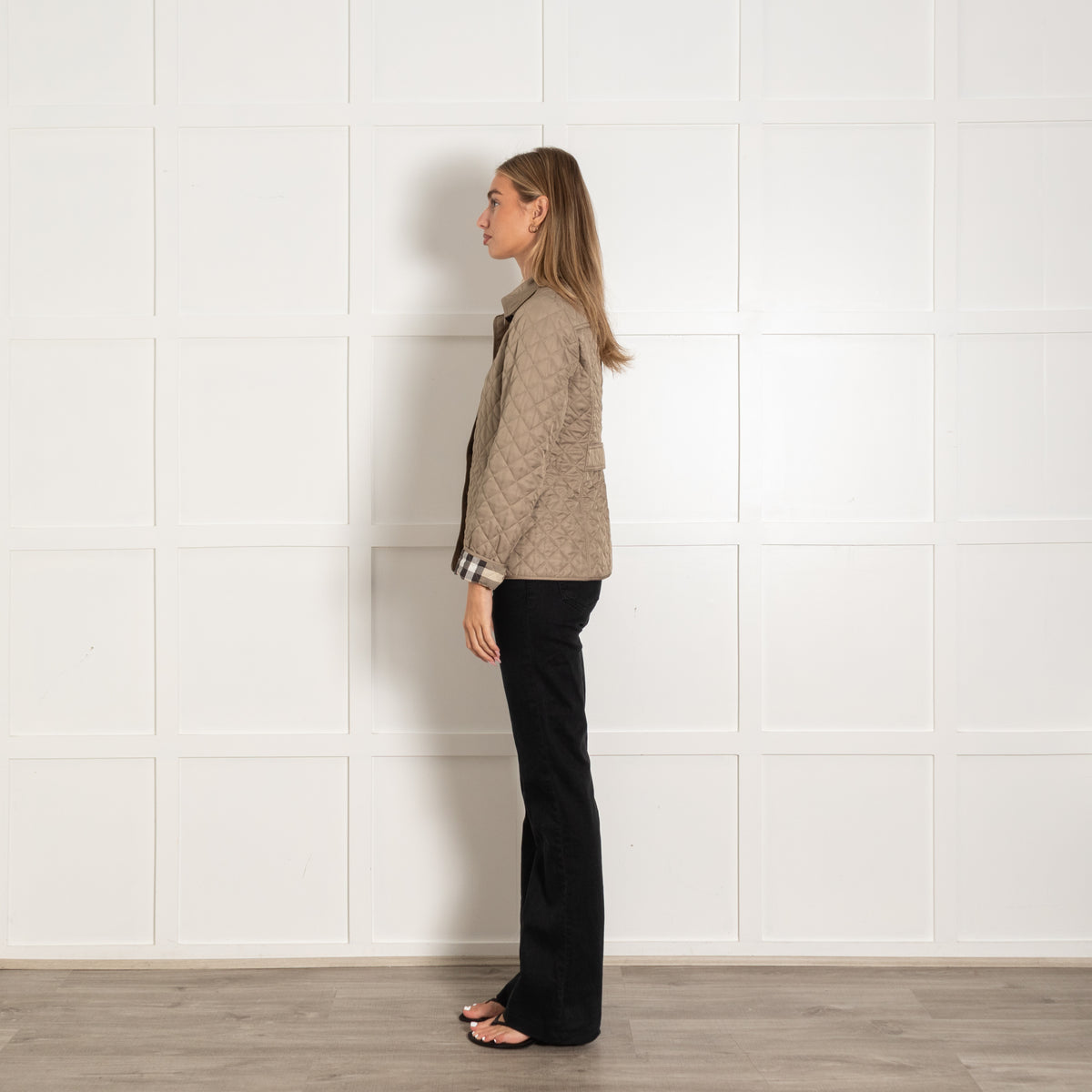 Burberry Brit Grey Short Quilted Utility Coat