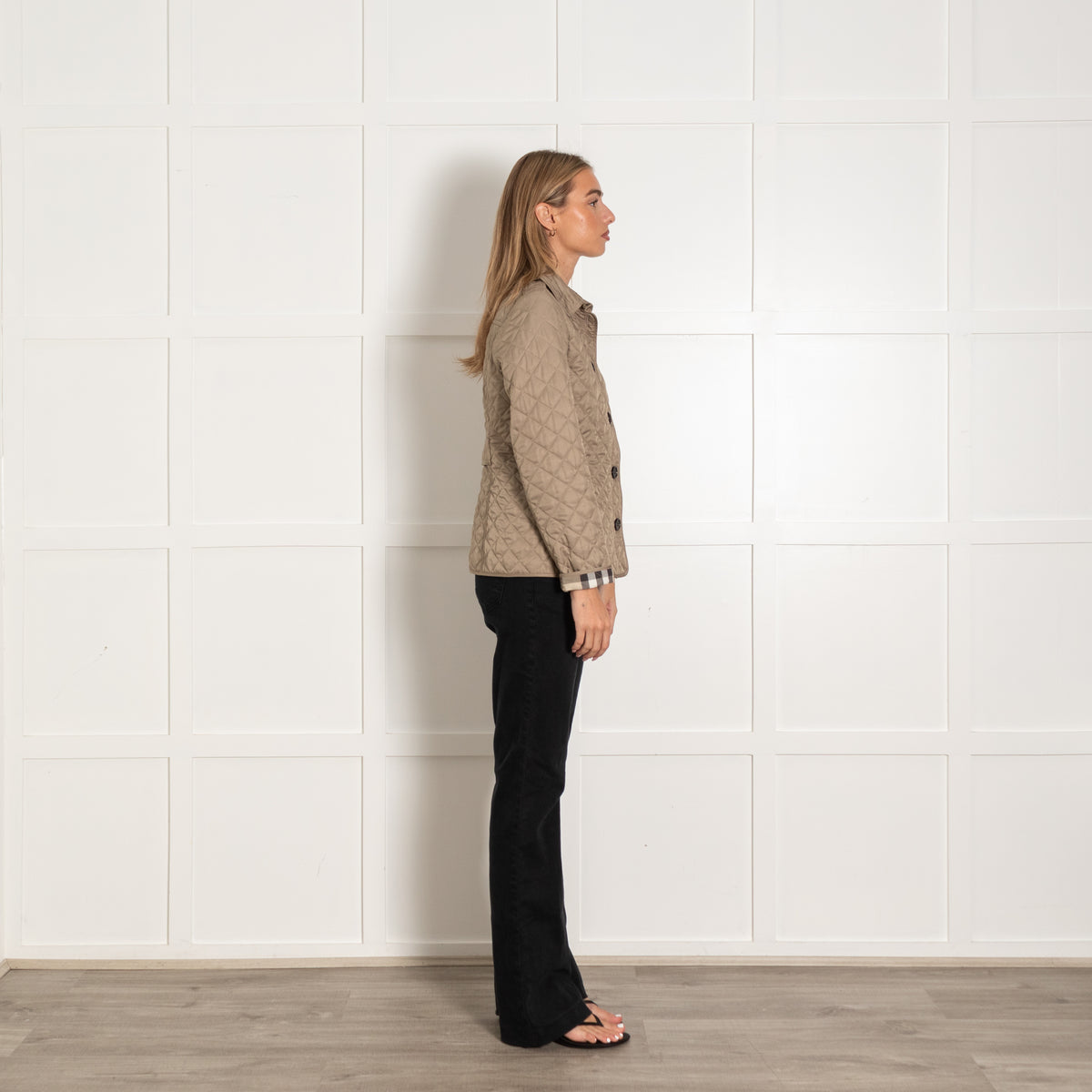 Burberry Brit Grey Short Quilted Utility Coat