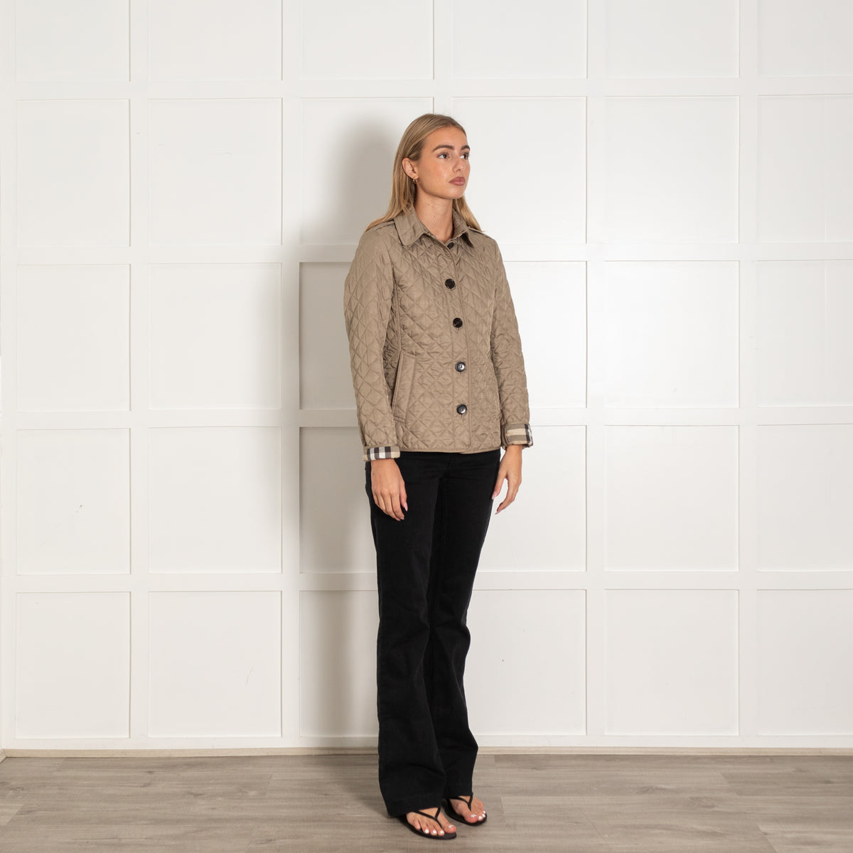 Burberry Brit Grey Short Quilted Utility Coat