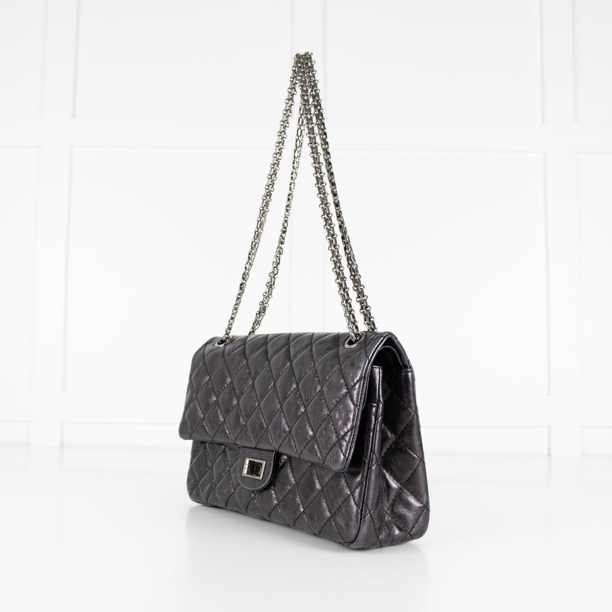 Chanel Black Quilted Leather Double Flap Large Size Shoulder Bag
