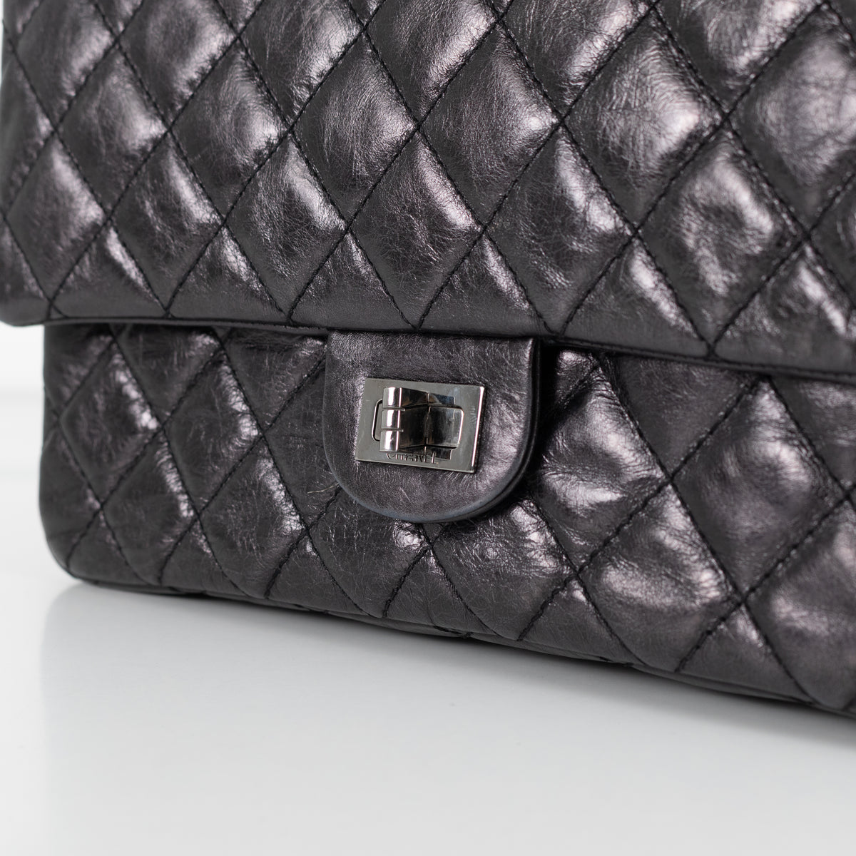 Chanel Black Quilted Leather Double Flap Large Size Shoulder Bag