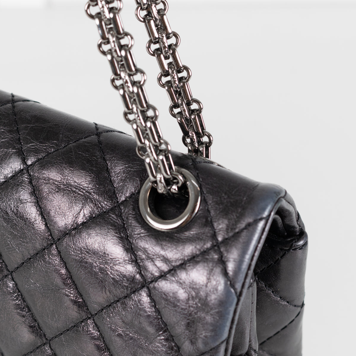 Chanel Black Quilted Leather Double Flap Large Size Shoulder Bag