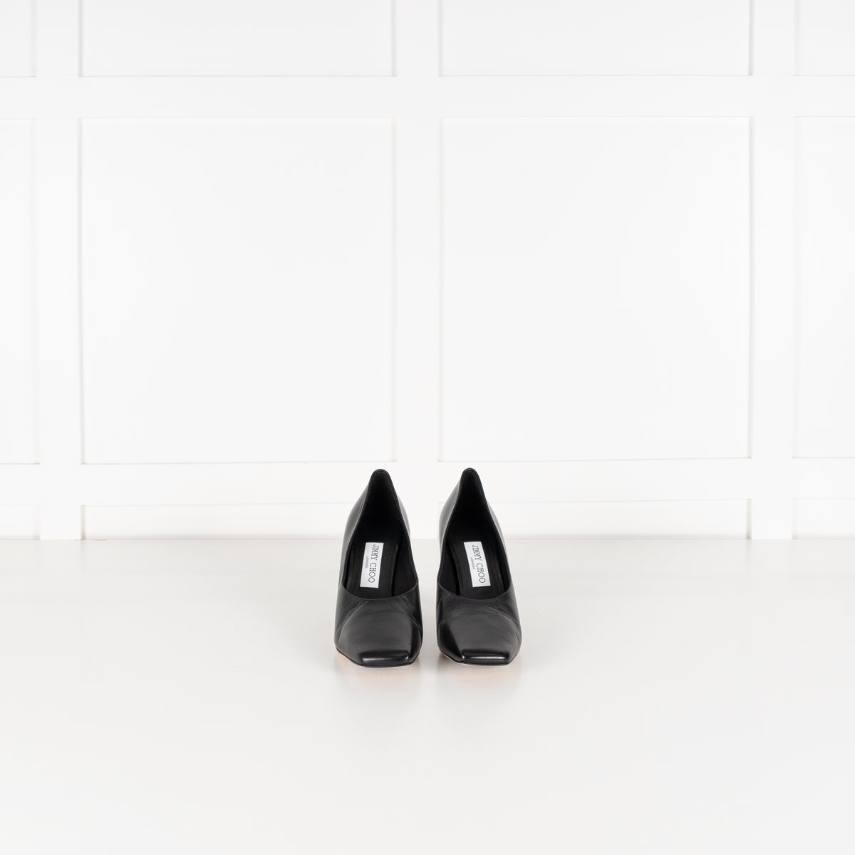Jimmy Choo Black Leather Marcela Heeled Shoes