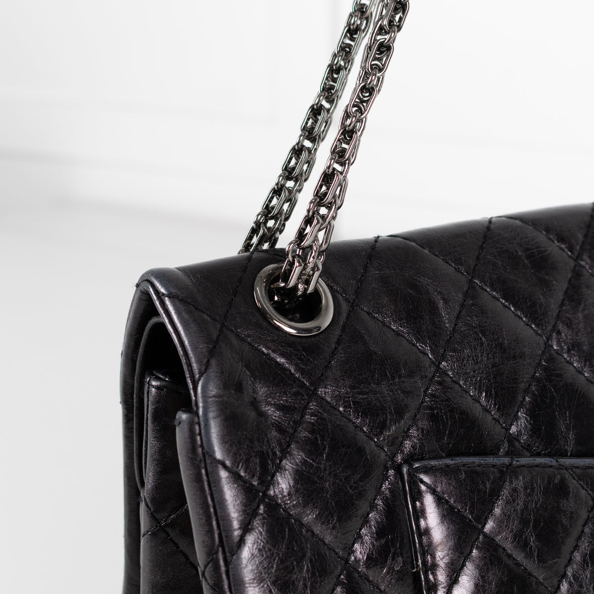 Chanel Black Quilted Leather Double Flap Large Size Shoulder Bag
