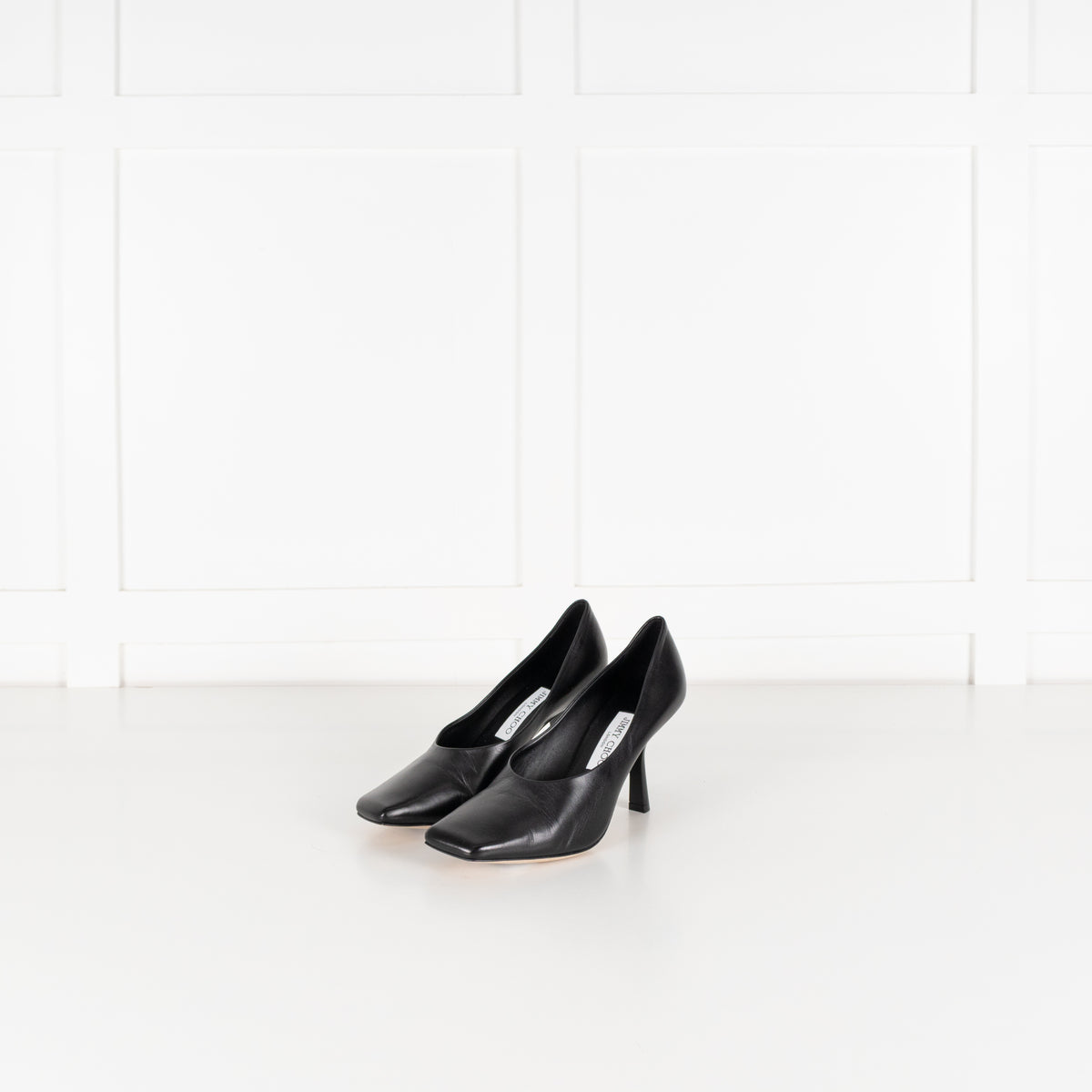 Jimmy Choo Black Leather Marcela Heeled Shoes