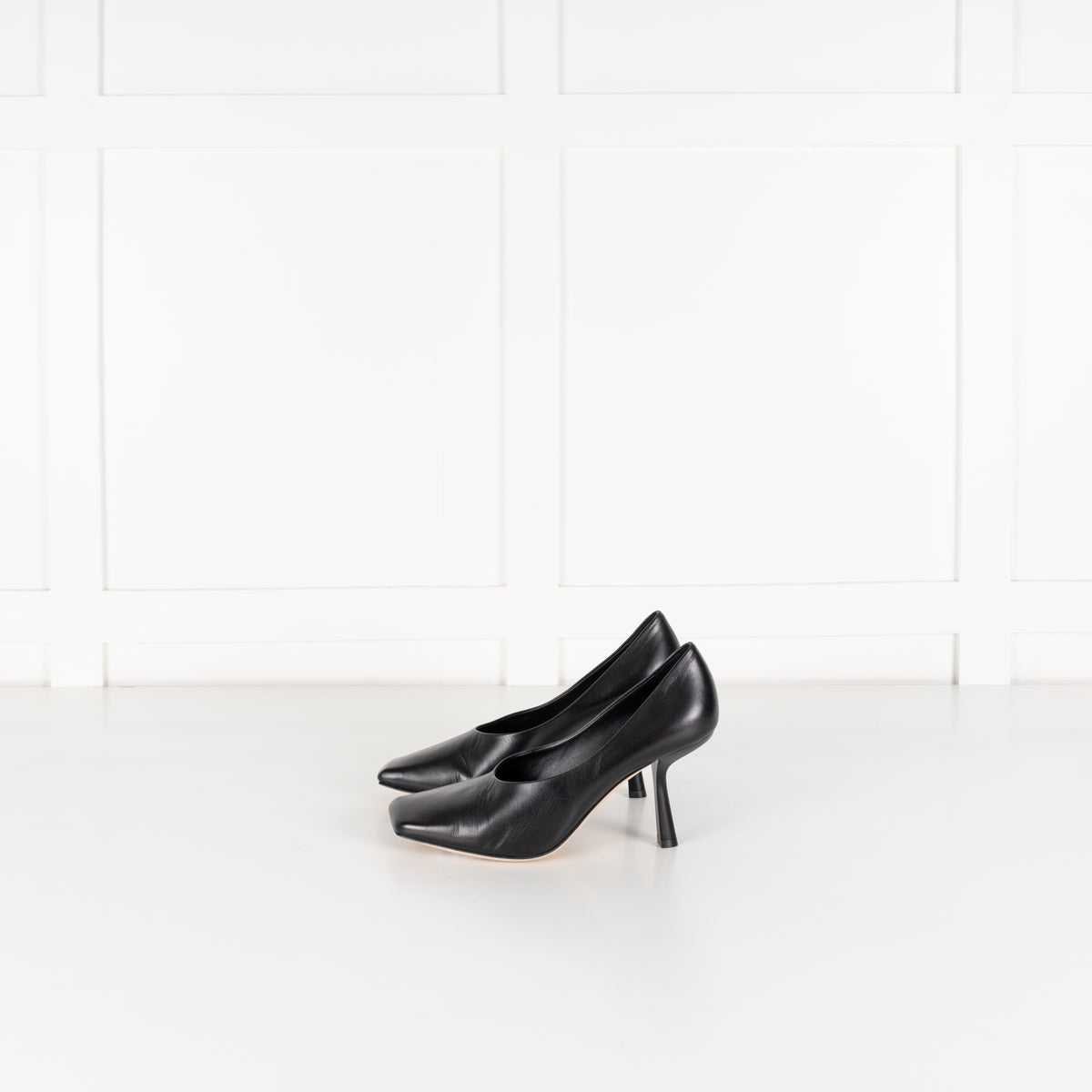 Jimmy Choo Black Leather Marcela Heeled Shoes