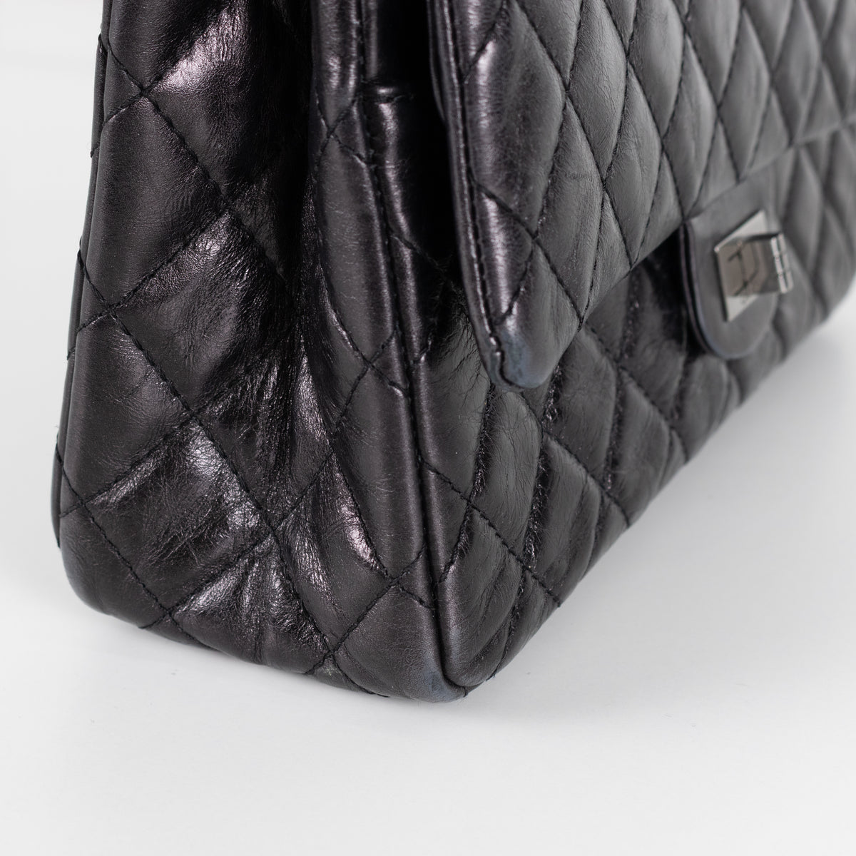 Chanel Black Quilted Leather Double Flap Large Size Shoulder Bag