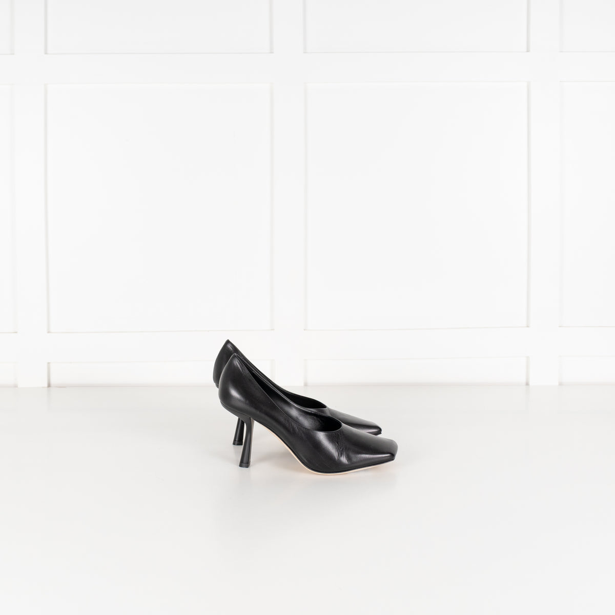 Jimmy Choo Black Leather Marcela Heeled Shoes