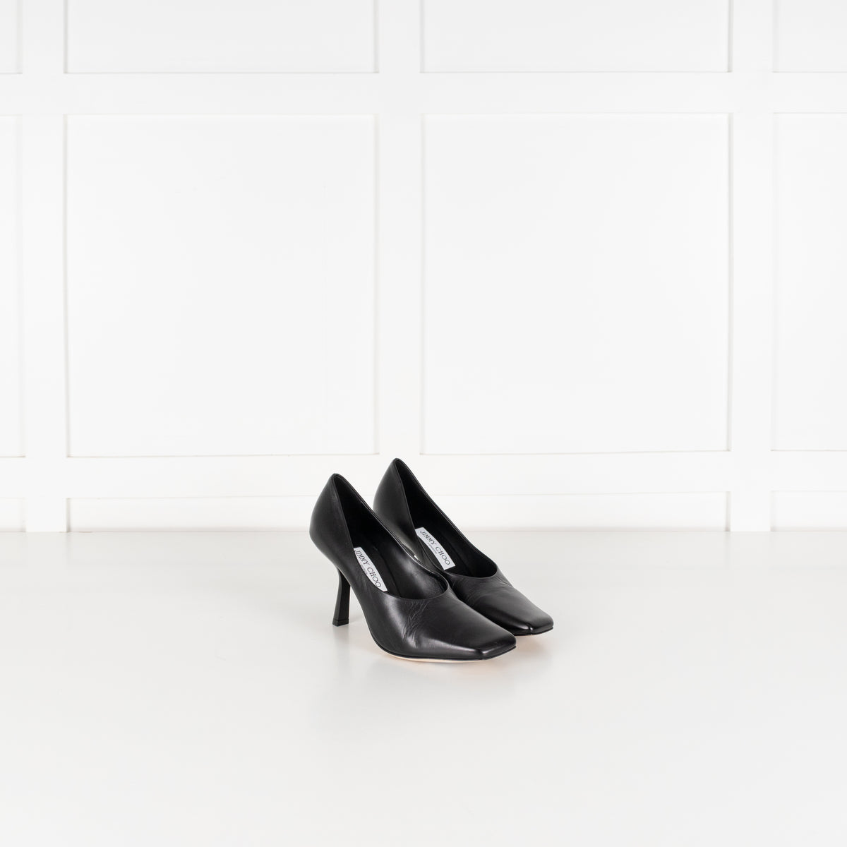 Jimmy Choo Black Leather Marcela Heeled Shoes