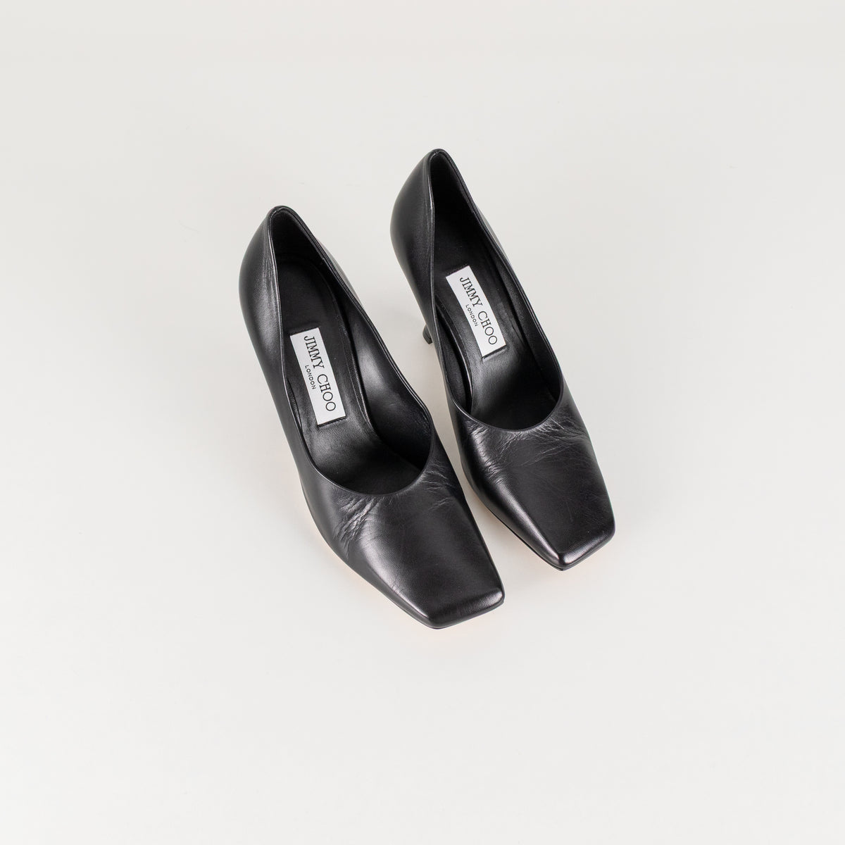 Jimmy Choo Black Leather Marcela Heeled Shoes