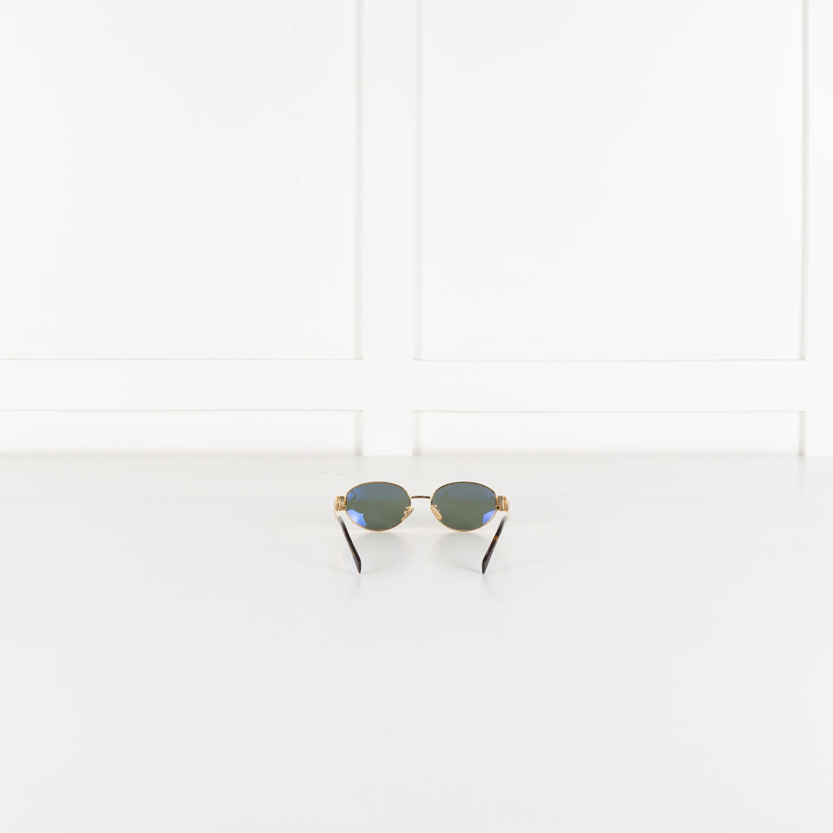 Celine Gold Metal Triomphe Oval Sunglasses