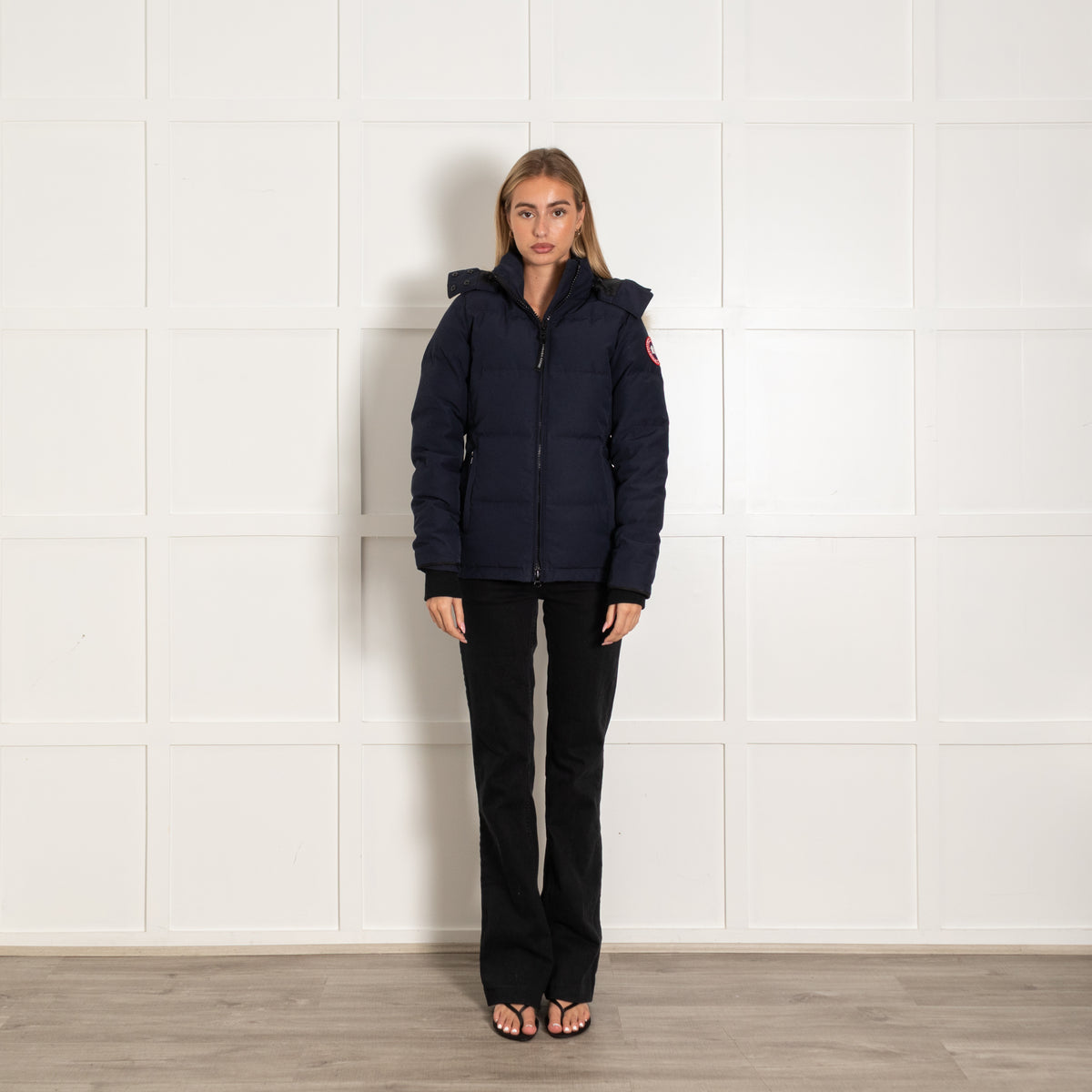 Canada Goose Navy Short Hood Puffer Jacket