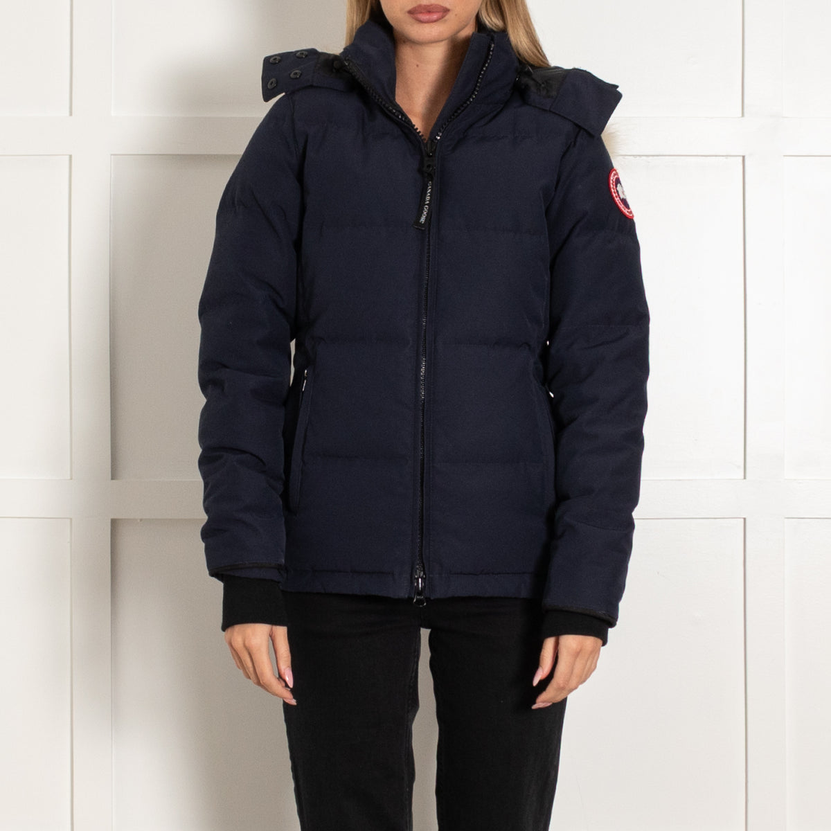 Canada Goose Navy Short Hood Puffer Jacket