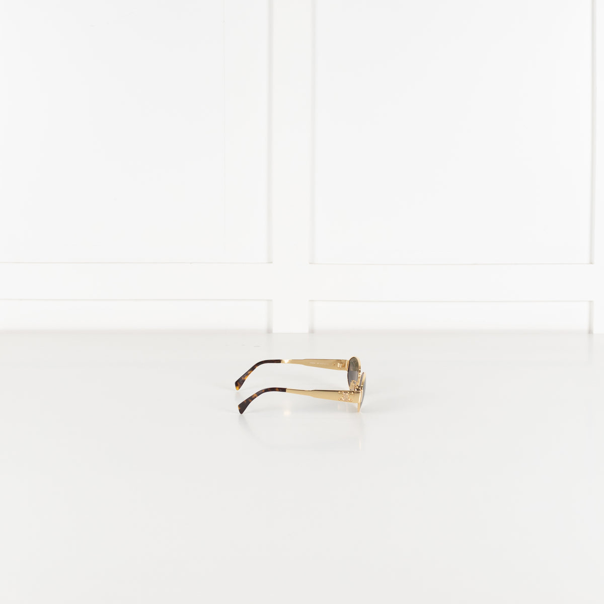 Celine Gold Metal Triomphe Oval Sunglasses