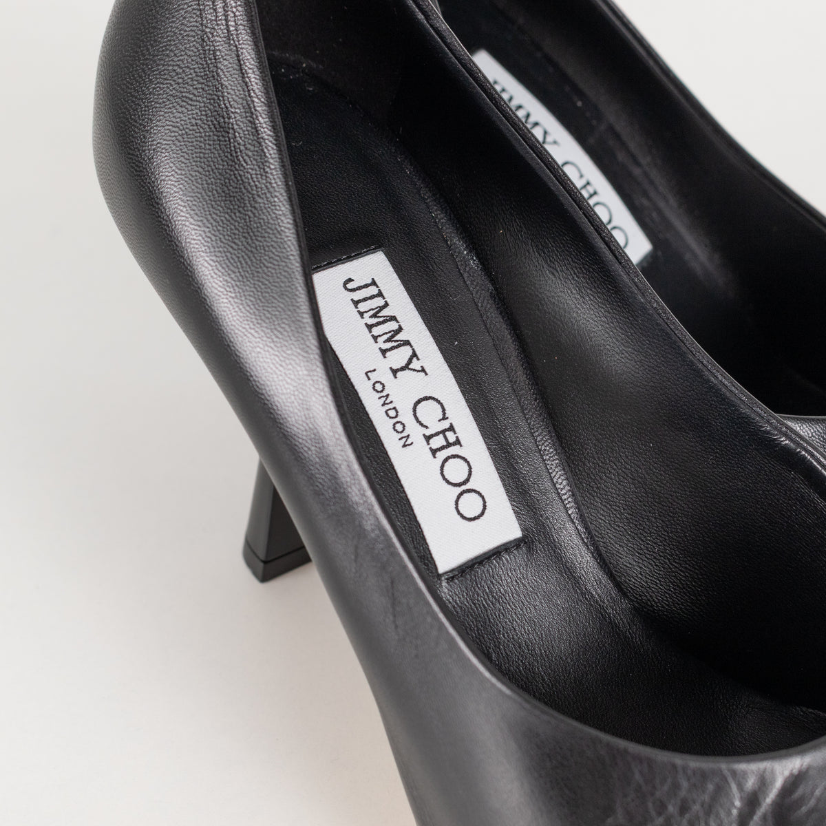 Jimmy Choo Black Leather Marcela Heeled Shoes