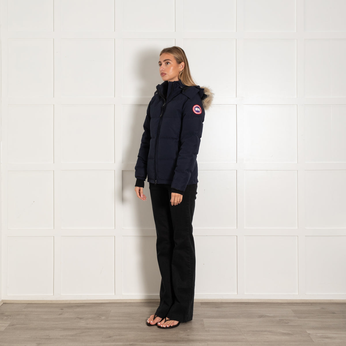 Canada Goose Navy Short Hood Puffer Jacket