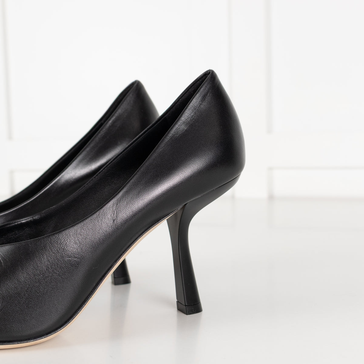 Jimmy Choo Black Leather Marcela Heeled Shoes