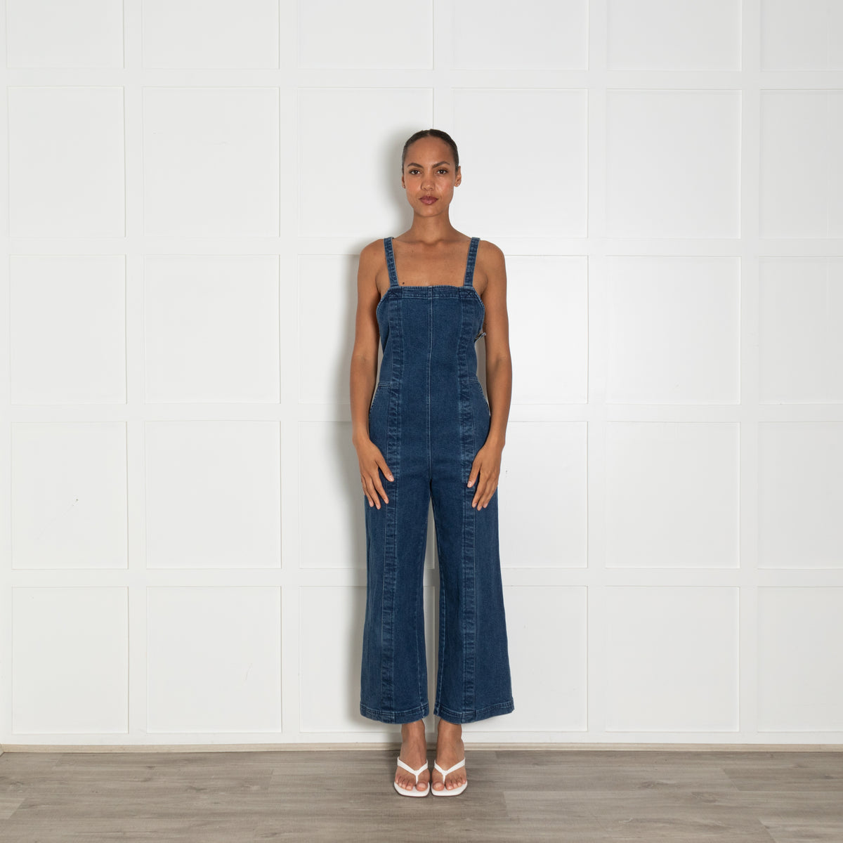 A Piece Apart Blue Denim Dungaree Jumpsuit With Pockets - UK 10
