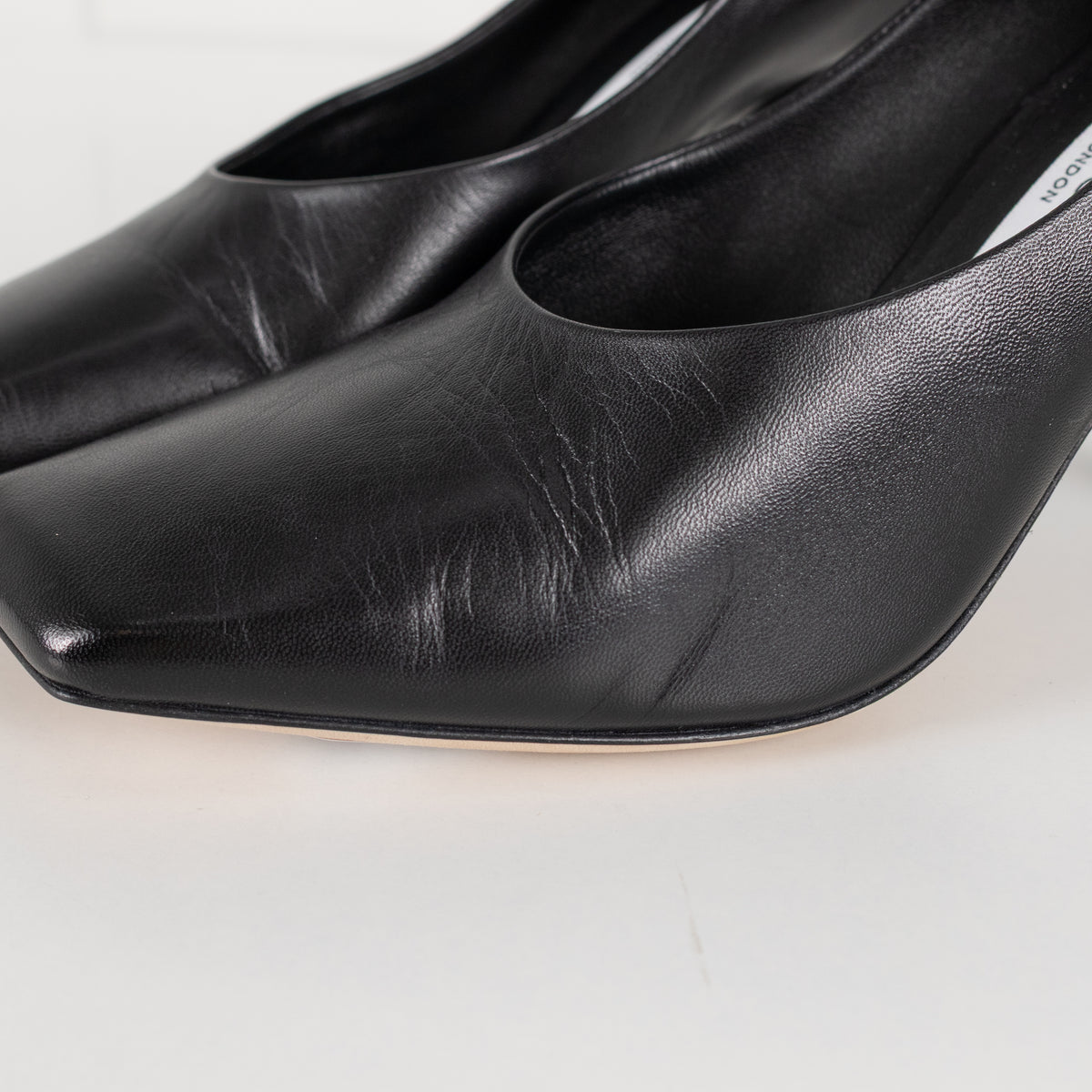 Jimmy Choo Black Leather Marcela Heeled Shoes