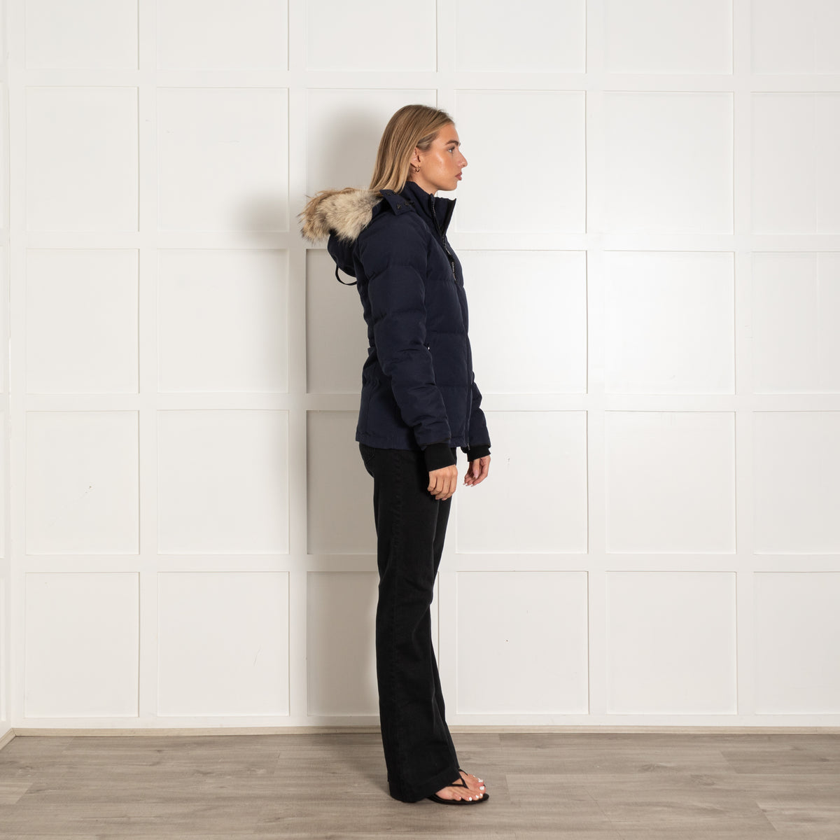 Canada Goose Navy Short Hood Puffer Jacket