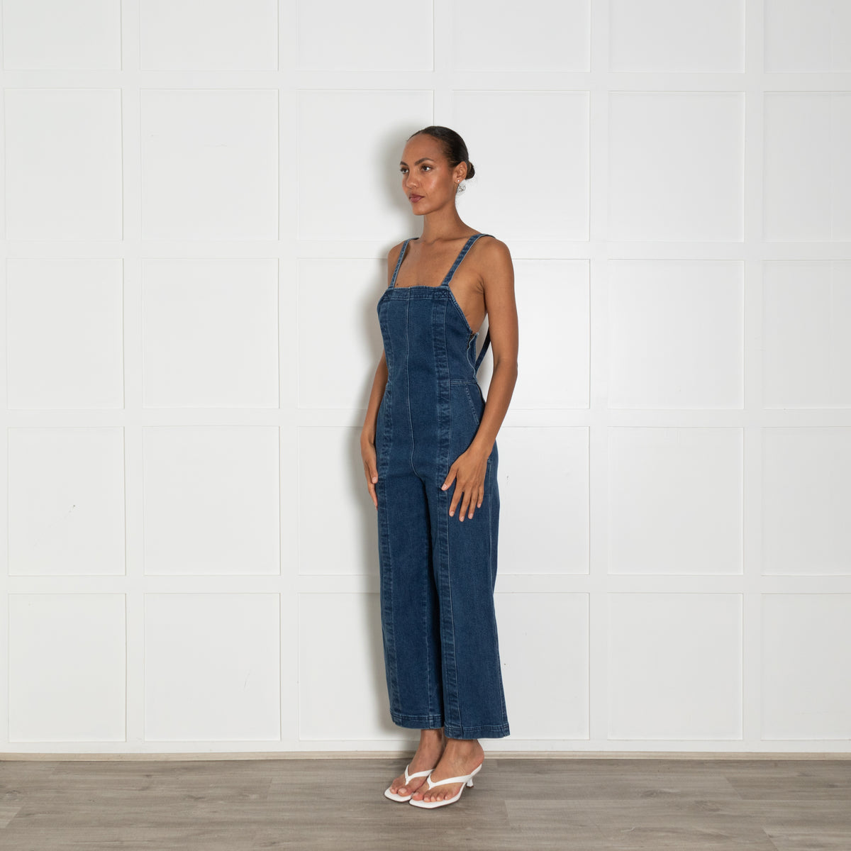 A Piece Apart Blue Denim Dungaree Jumpsuit With Pockets - UK 10