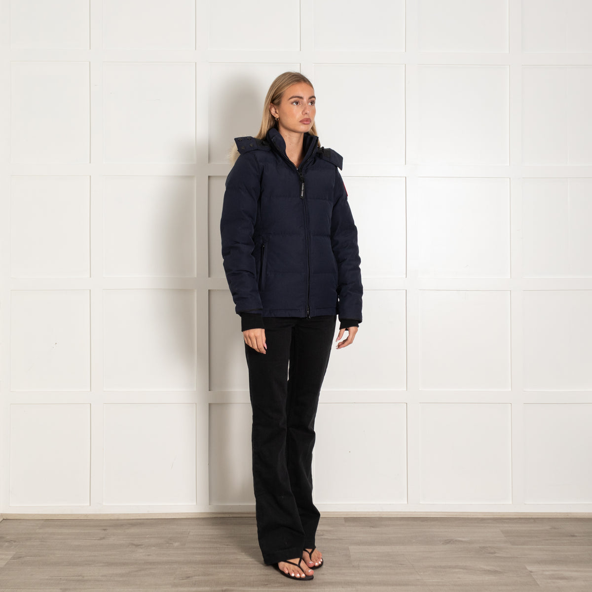 Canada Goose Navy Short Hood Puffer Jacket