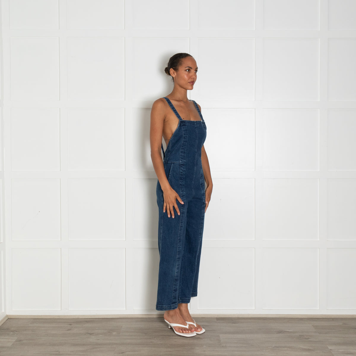 A Piece Apart Blue Denim Dungaree Jumpsuit With Pockets - UK 10