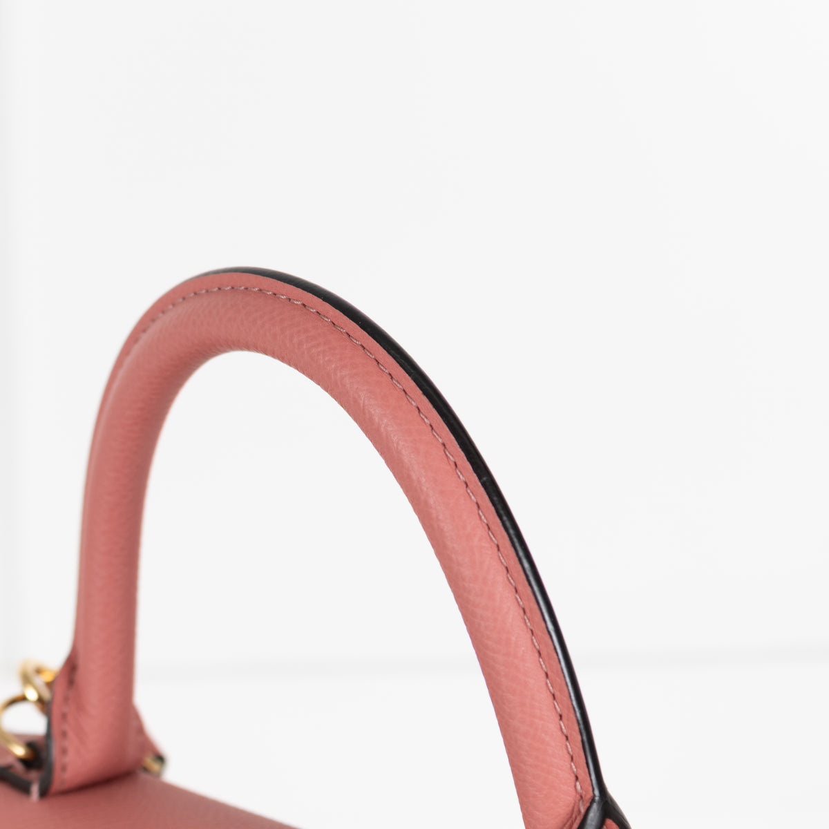 Moynat Wood Rose Calf Leather Gabrielle PM Handle Bag