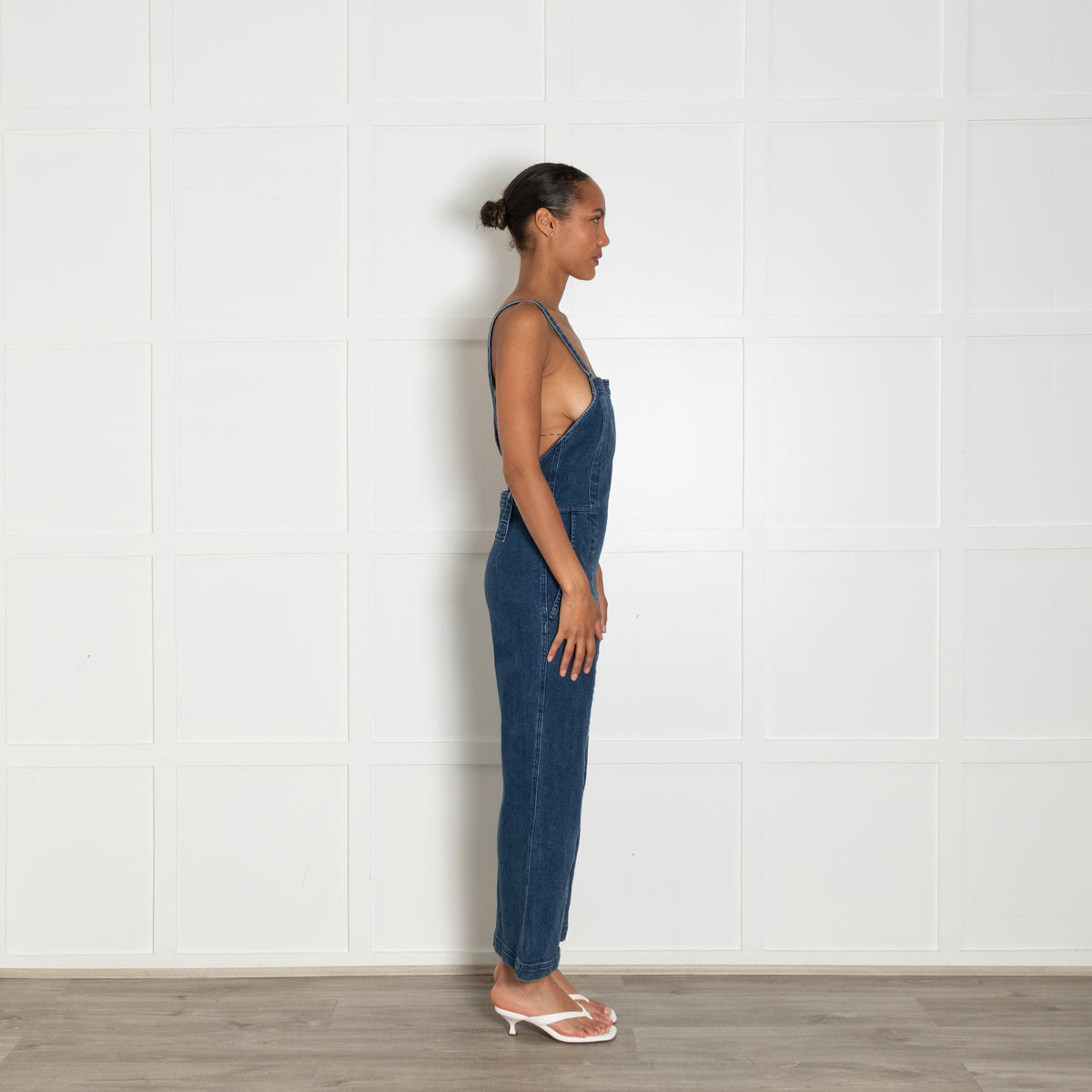 A Piece Apart Blue Denim Dungaree Jumpsuit With Pockets - UK 10