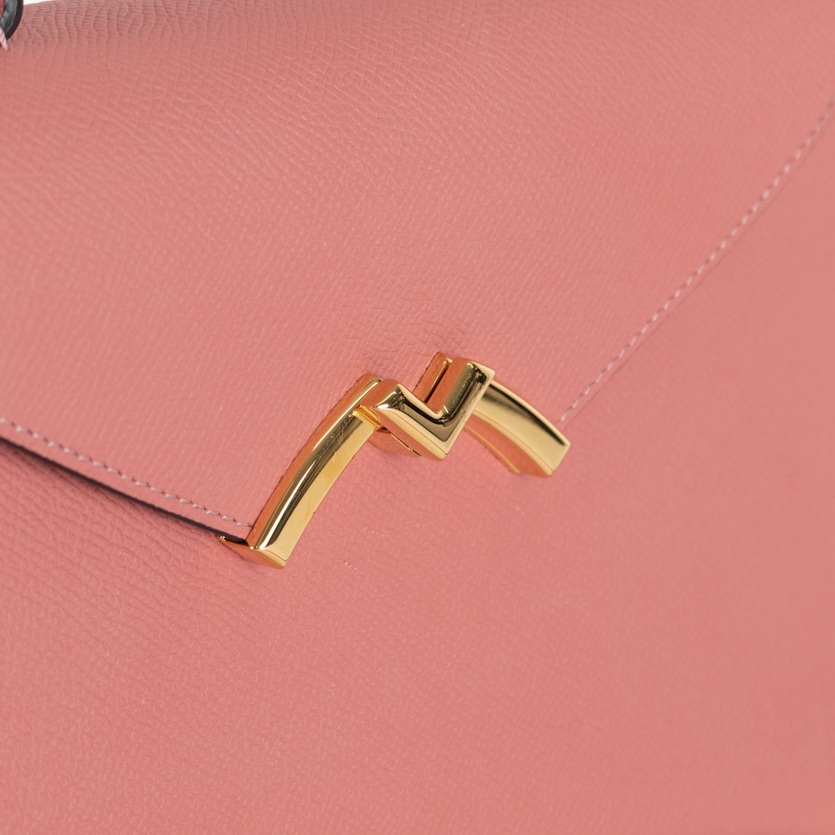 Moynat Wood Rose Calf Leather Gabrielle PM Handle Bag