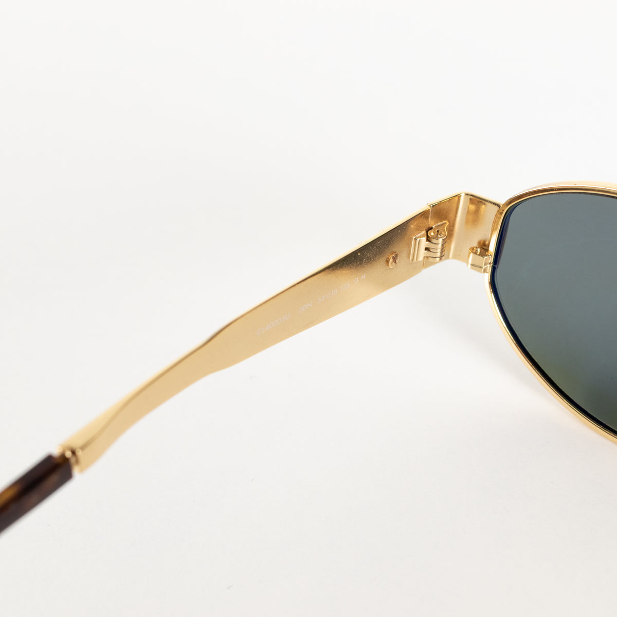 Celine Gold Metal Triomphe Oval Sunglasses