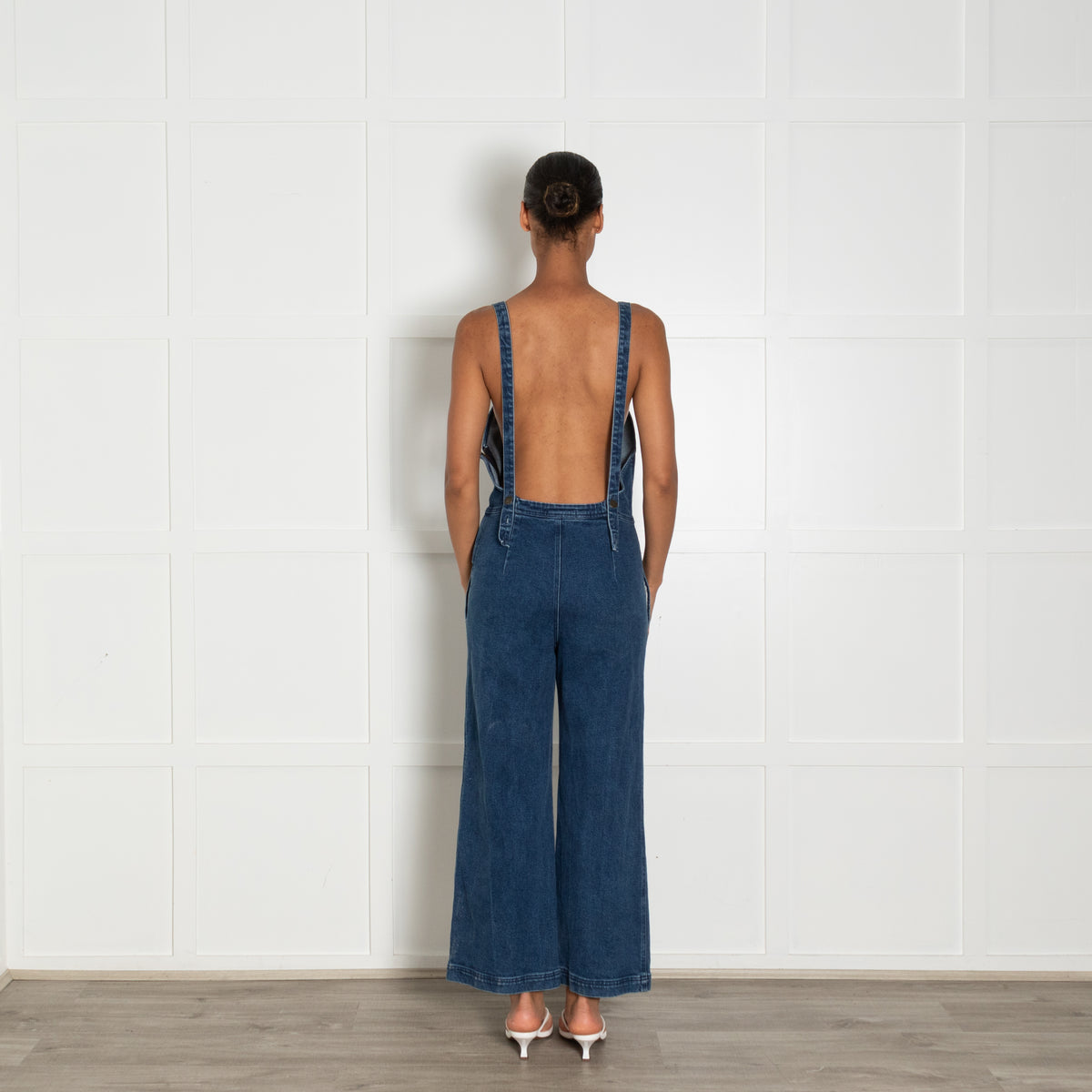 A Piece Apart Blue Denim Dungaree Jumpsuit With Pockets - UK 10